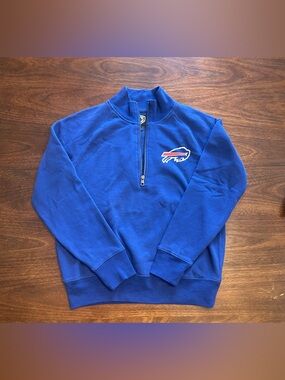 Women's Royal Blue Quarter-Zip Pullover Sweatshirt with Buffalo Logo
